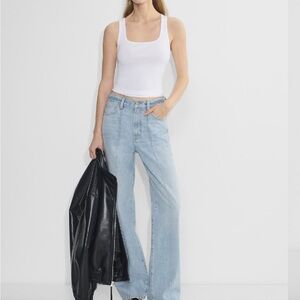 Denim Forum The '90s Tailored Hi-rise Wide Jean size 24 x 31